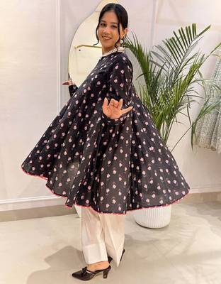 Black printed and pink farsi salwar 2