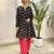 Black printed and pink farsi salwar