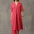 smart women striped regular cotton kurta with trousers