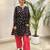 Black printed and pink farsi salwar