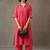 smart women striped regular cotton kurta with trousers