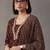 workwear women ethnic motifs printed regular thread work cotton kurta with trousers & with dupatta