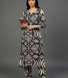 office-wear women printed regular kurta with trousers