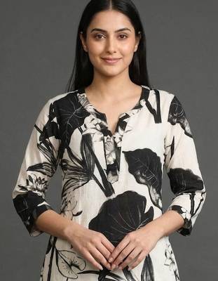 everyday classic women floral printed regular cotton kurta with palazzos 2