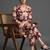structured workwear women floral printed regular cotton kurta with trousers
