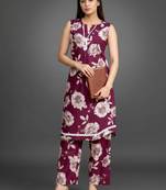 everyday classic women floral printed regular cotton kurta with palazzos