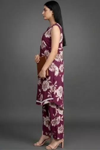 everyday classic women floral printed regular cotton kurta with palazzos