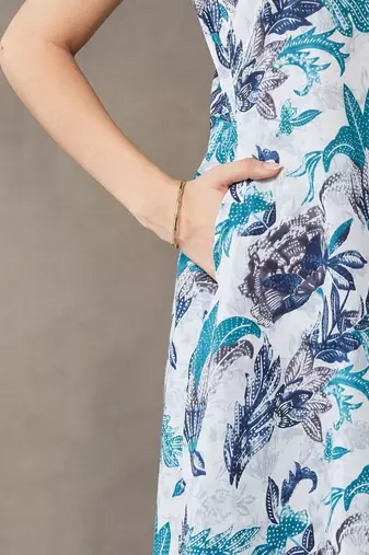 office-wear women floral printed regular cotton kurti with harem pants
