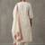 floral embroidered a-line cotton kurta & trousers sets