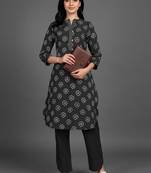 everyday classic women ethnic motifs printed regular kurta with trousers