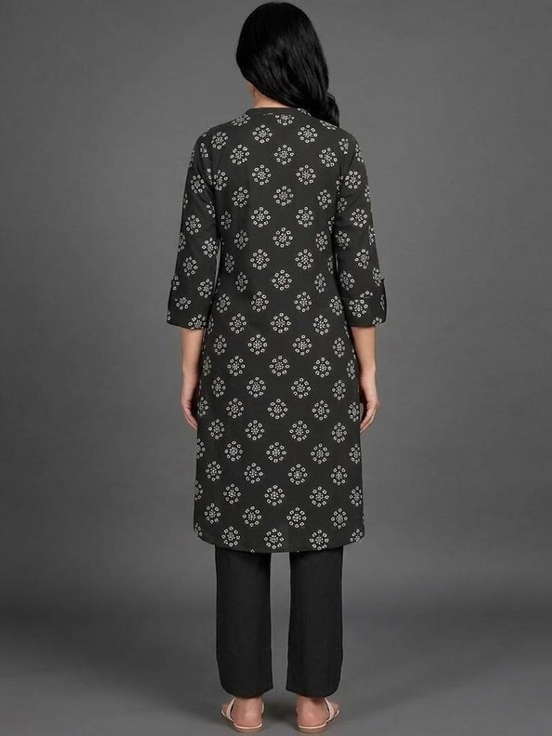 everyday classic women ethnic motifs printed regular kurta with trousers