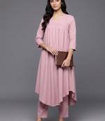 smart women empire silk crepe kurta with trousers