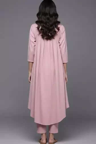 smart women empire silk crepe kurta with trousers