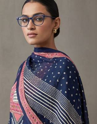 floral embroidered straight cotton kurta & trousers sets 5