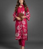 formal women floral printed regular chanderi silk kurta with trousers & with dupatta