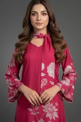 formal women floral printed regular chanderi silk kurta with trousers & with dupatta