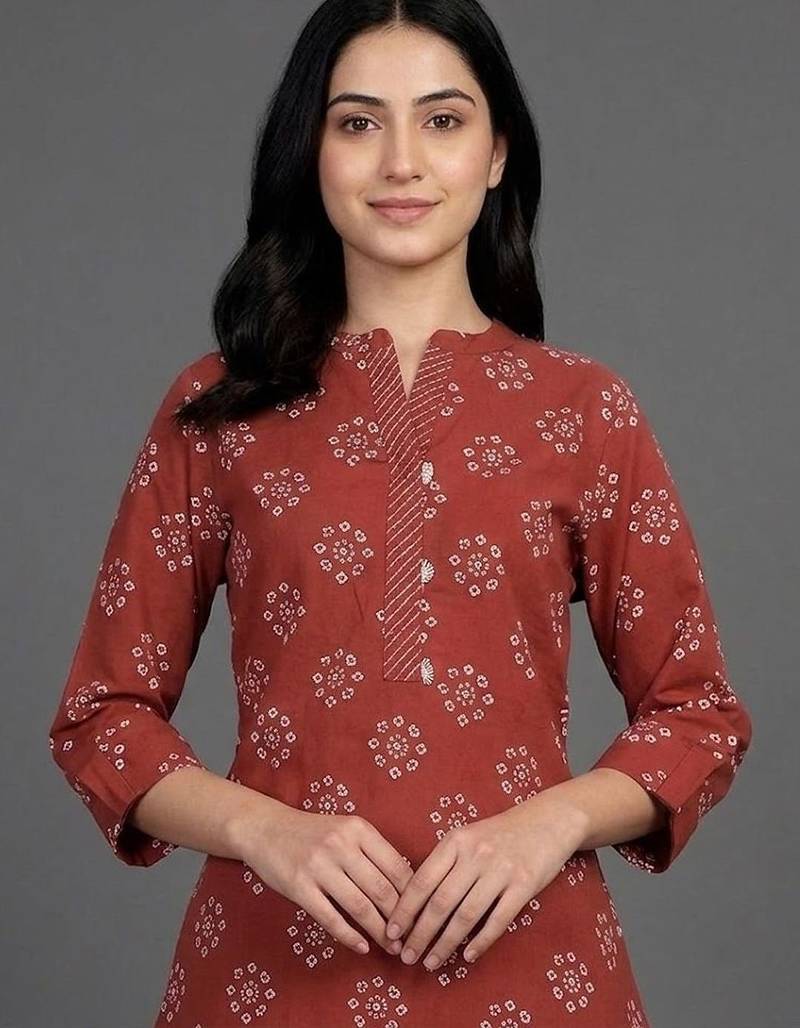 contemporary formal women ethnic motifs printed regular kurta with trousers