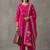 floral embroidered a-line cotton kurta & trousers sets