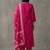 floral embroidered a-line cotton kurta & trousers sets
