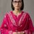 floral embroidered a-line cotton kurta & trousers sets