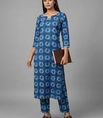 formal women ethnic motifs printed regular kurta with trousers