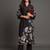office-wear women floral printed regular chanderi silk kurta with trousers