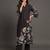 office-wear women floral printed regular chanderi silk kurta with trousers