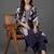 everyday classic women printed regular thread work chanderi silk kurta with trousers