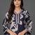 everyday classic women printed regular thread work chanderi silk kurta with trousers