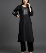 structured workwear women ethnic motifs embroidered regular thread work kurta with palazzos