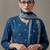 floral embroidered a-line cotton kurta & trousers sets