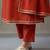 floral embroidered a-line cotton kurta & trousers sets