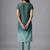 formal women ombre dyed pleated thread work kurta with trousers