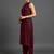contemporary formal women striped regular silk crepe kurta with trousers