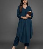 everyday classic women tiered silk crepe kurta with trousers