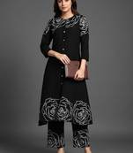 smart women floral printed regular cotton kurta with palazzos