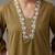 floral embroidered a-line cotton kurta & trousers sets
