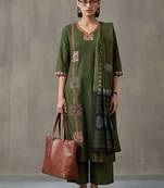 floral printed straight cotton kurta & trousers sets