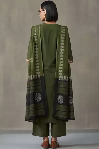 floral printed straight cotton kurta & trousers sets