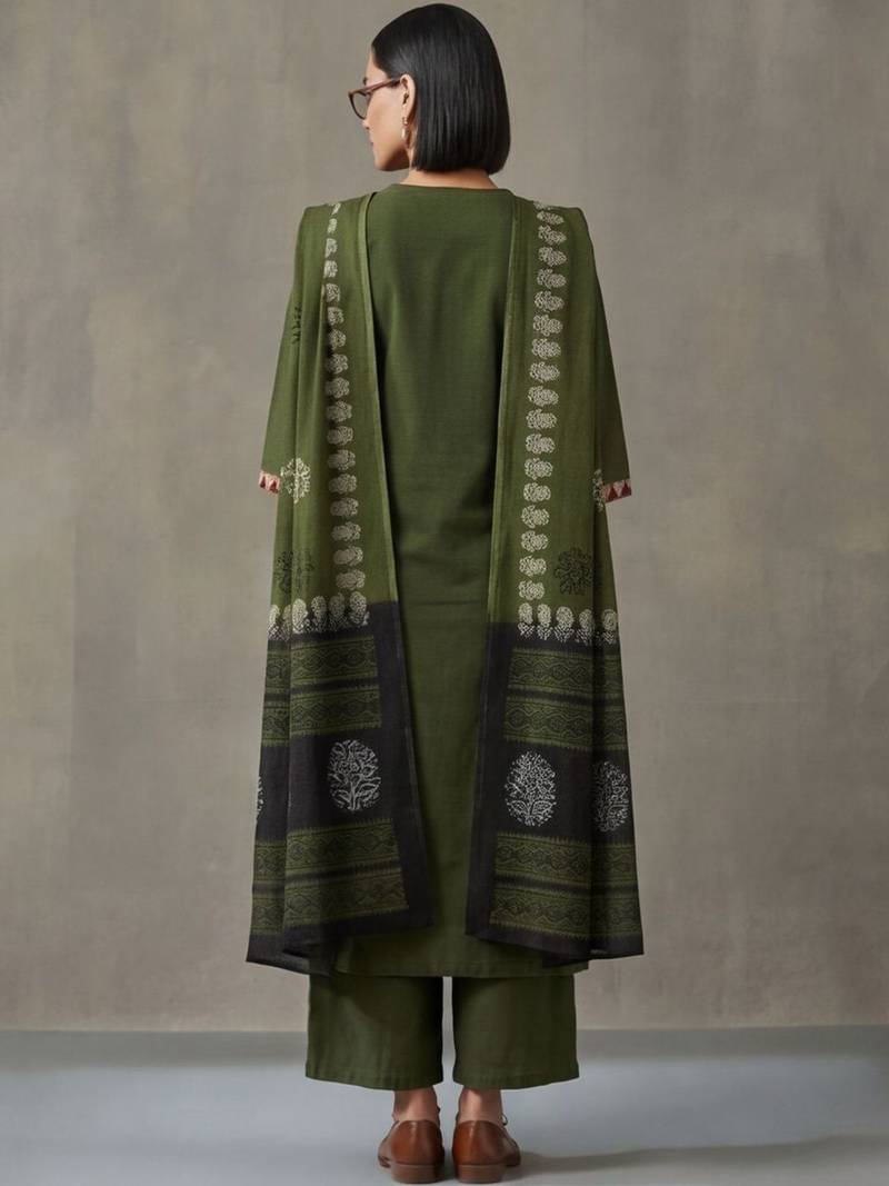 floral printed straight cotton kurta & trousers sets