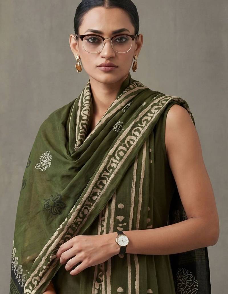 floral printed straight cotton kurta & trousers sets