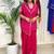 Bold pink blazer with drape skirt