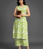smart women floral printed regular kurta with palazzos