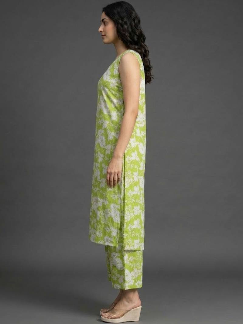 smart women floral printed regular kurta with palazzos