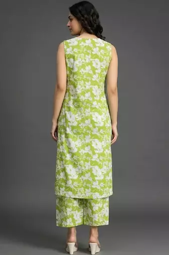 smart women floral printed regular kurta with palazzos