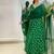 Emerald bandhej suit with umbrella flare plazzo