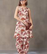 smart women ethnic motifs printed regular cotton kurta with harem pants