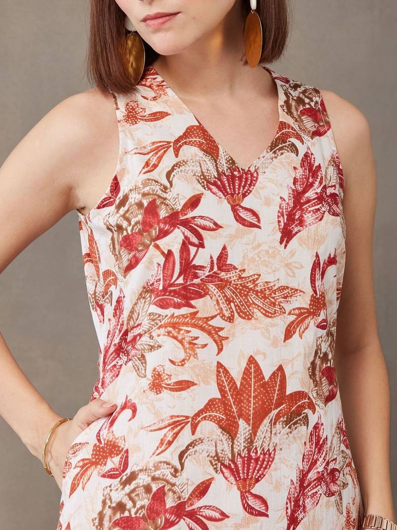 smart women ethnic motifs printed regular cotton kurta with harem pants
