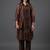 tailored women floral printed regular chanderi silk kurta with trousers
