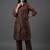 tailored women floral printed regular chanderi silk kurta with trousers
